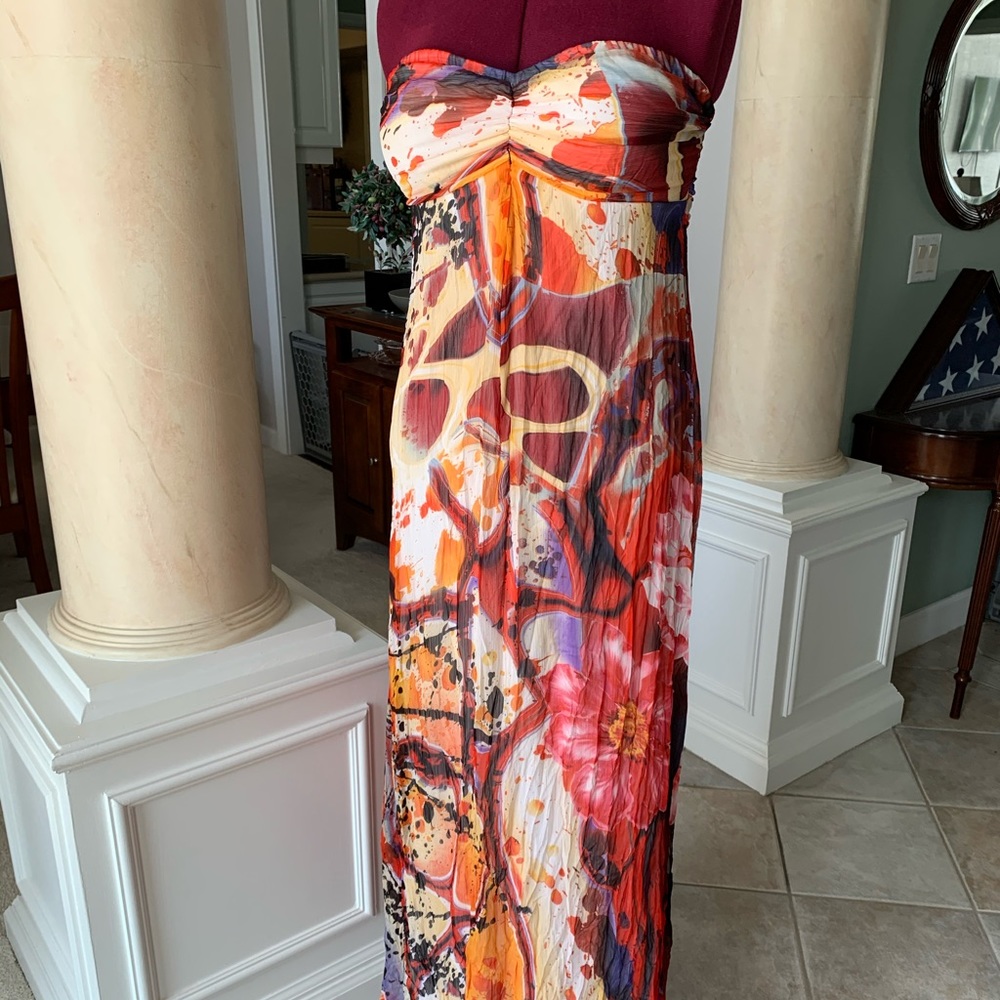 Maxi Dress Xhiliration Strapless Large Dress. Bow ties in Front Back or Neck.